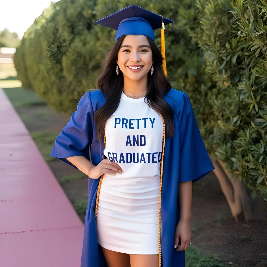 Graduation T Shirt for Her - Pretty and Graduated