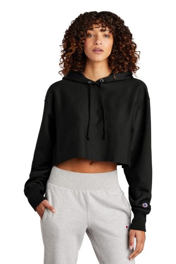 Champion Women’s Reverse Weave Cropped Cut-Off Hooded Sweatshirt RW01W