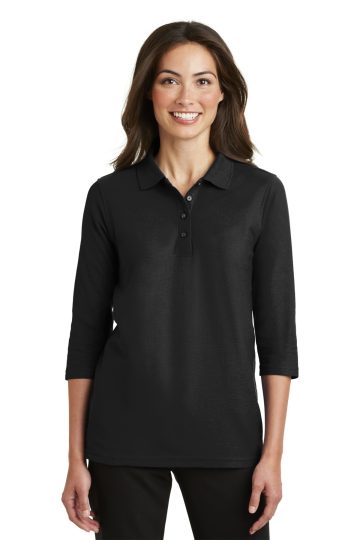 Port Authority Women’s Silk Touch 3/4-Sleeve Polo. L562
