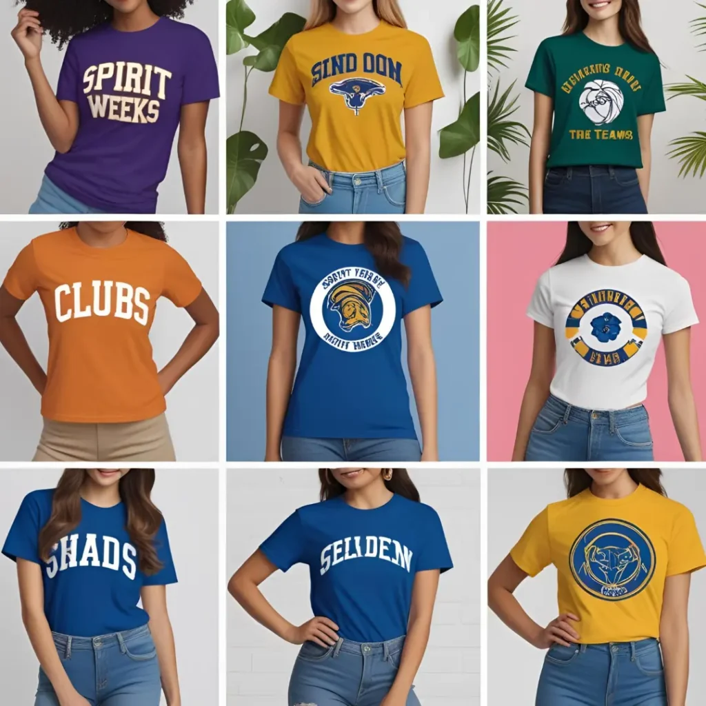 custom t shirts for spirit weeks, badge parties, clubs, sports days, and casual wear in santa Clara by My NameT