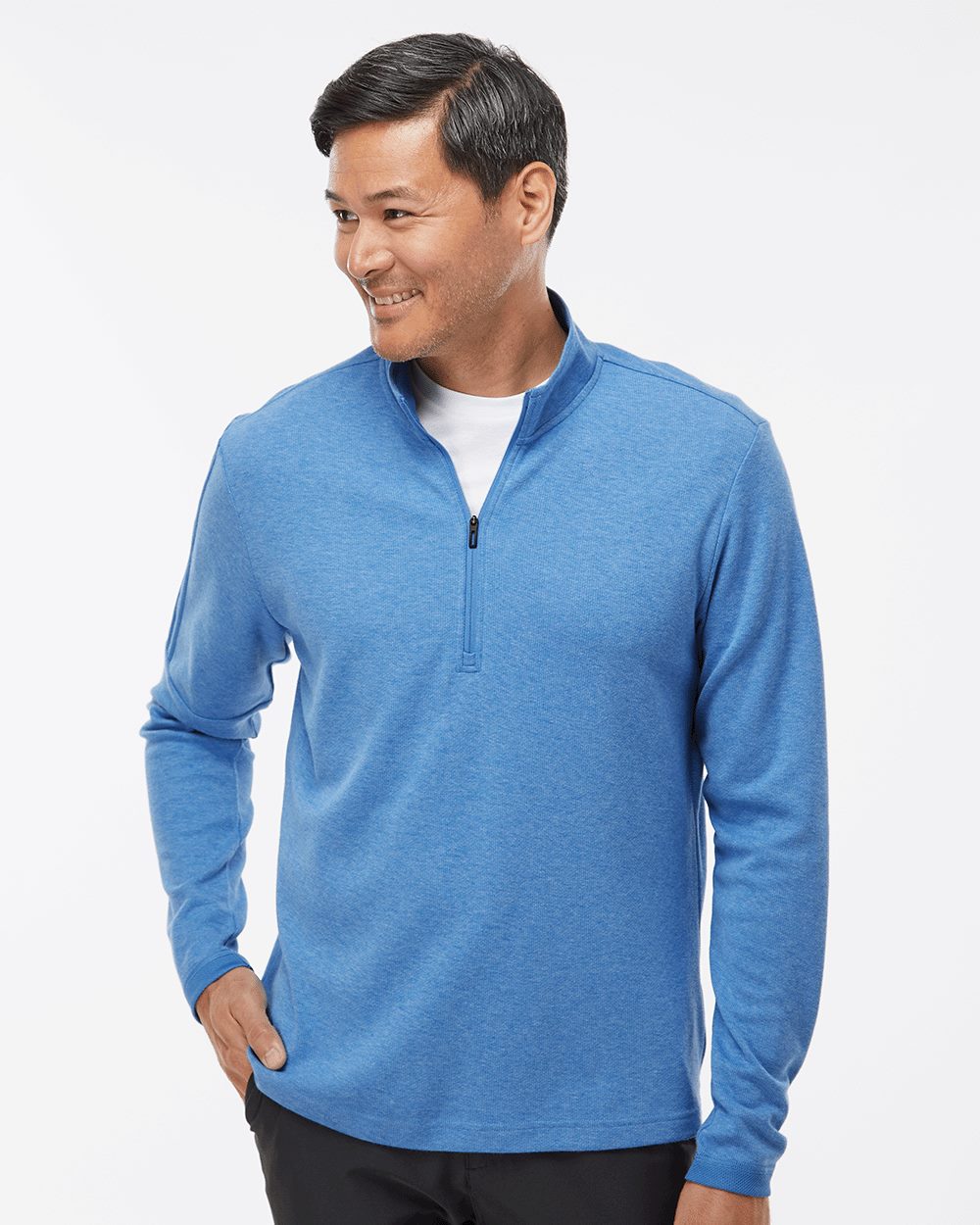 Adidas A554 Men’s 3-Stripes Quarter-Zip Sweater Pullover