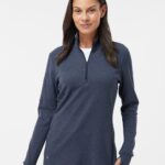 Adidas A555 Women’s 3-Stripes Quarter-Zip Sweater Pullover