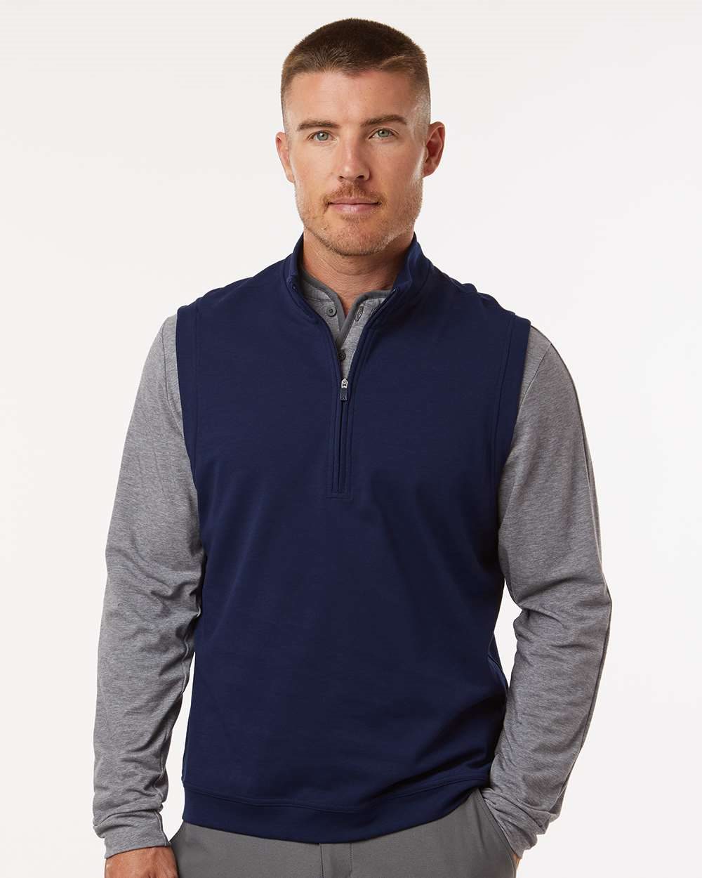 Valucap A599 Men’s Club Quarter-Zip Vest Valucap A599 Men’s Club Quarter-Zip Vest