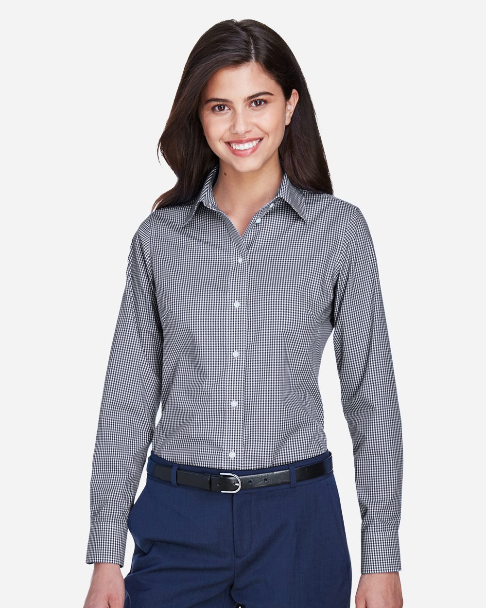 Devon & Jones D640W Women’s Crown Collection® Gingham Check Woven Dress Shirt