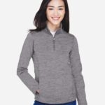 Devon & Jones DG798W Women’s Newbury Mélange Fleece Quarter-Zip Pullover