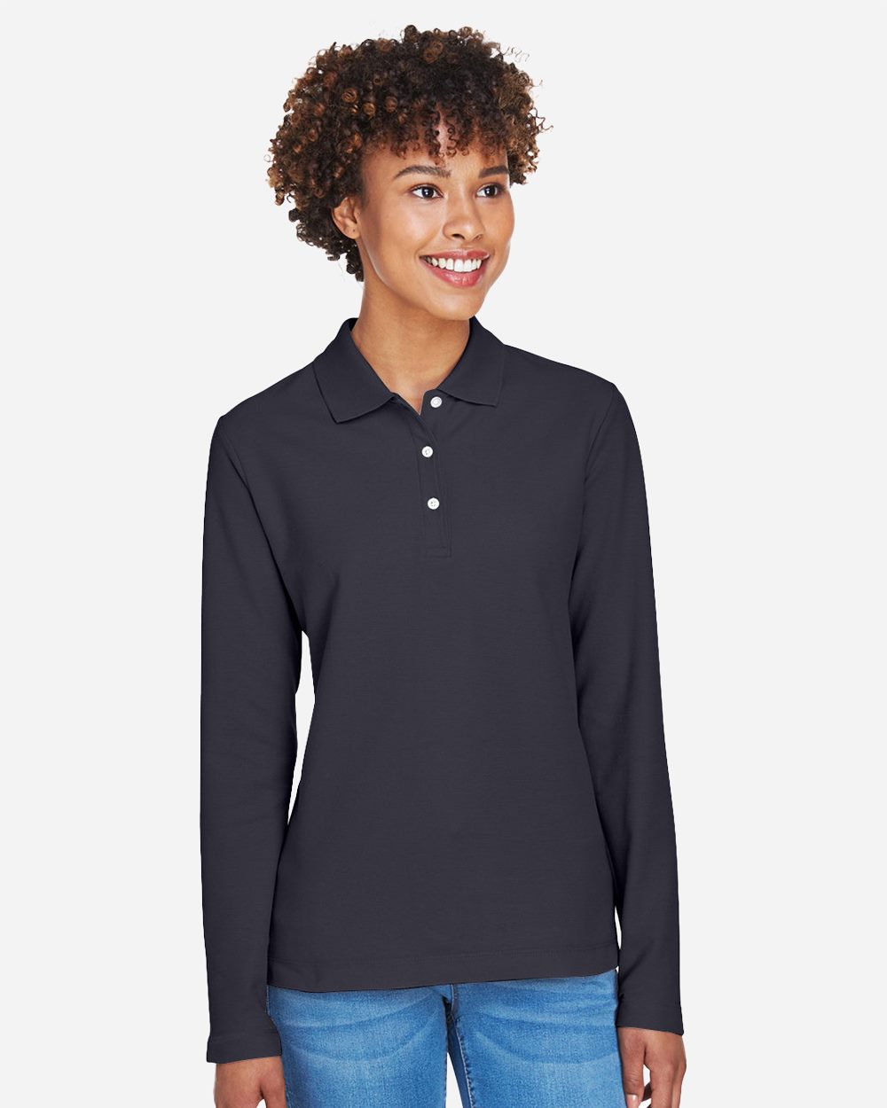 Devon & Jones D110W Women’s Pima Piqué Long Sleeve Polo
