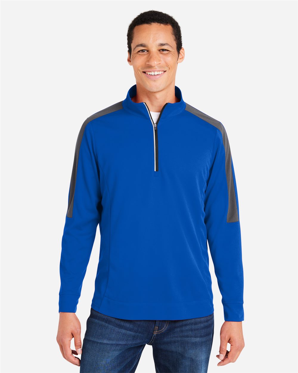 CORE365 CE404 Men’s Market Snag Protect Mesh Colorblock Quarter-Zip Pullover CORE365 CE404 Men’s Market Snag Protect Mesh Colorblock Quarter-Zip Pullover