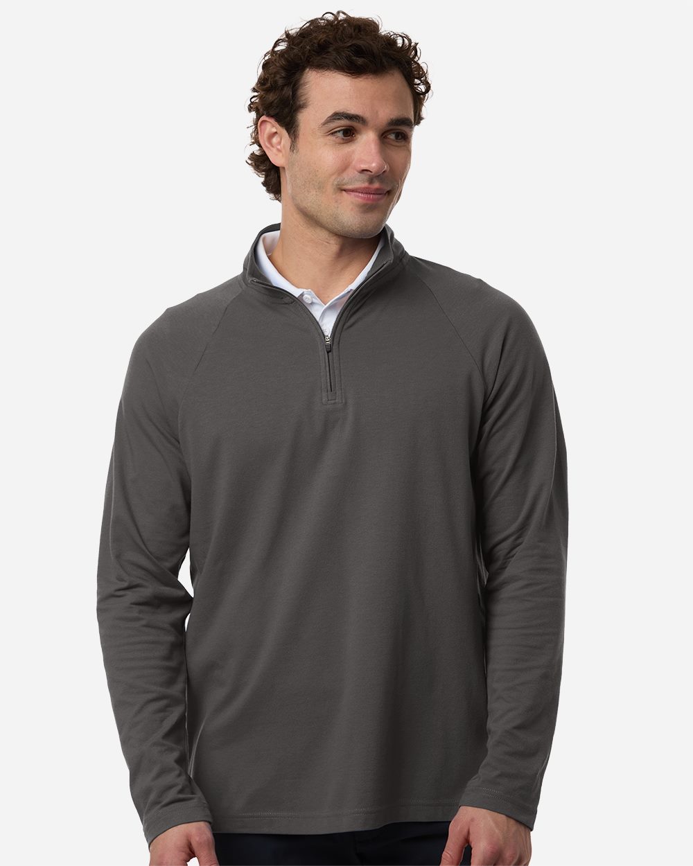 Devon & Jones DG402 Men’s Seaton Pebble Textured Quarter-Zip Pullover