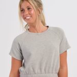 Boxercraft BW2103 Women’s French Terry Short Sleeve Cropped Crewneck Sweatshirt