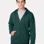 Hanes P180 Unisex EcoSmart® Full-Zip Hooded Sweatshirt Hanes P180 Unisex EcoSmart® Full-Zip Hooded Sweatshirt