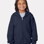 Hanes P480 Youth EcoSmart® Full-Zip Hooded Sweatshirt