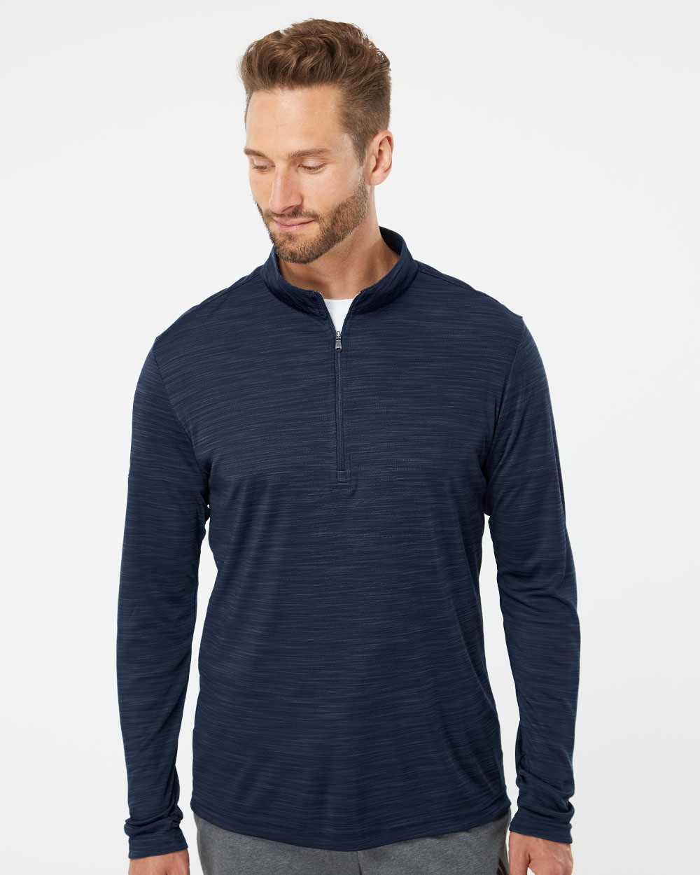 Adidas A475 Men’s Lightweight Mélange Quarter-Zip Pullover