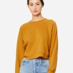 BELLA + CANVAS 7505 Women’s Crop Raglan Crewneck Sweatshirt