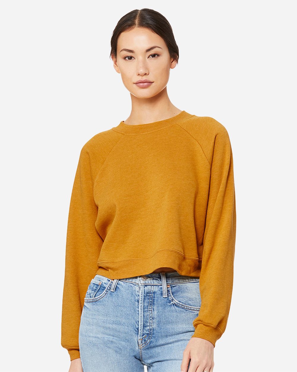 BELLA + CANVAS 7505 Women’s Crop Raglan Crewneck Sweatshirt