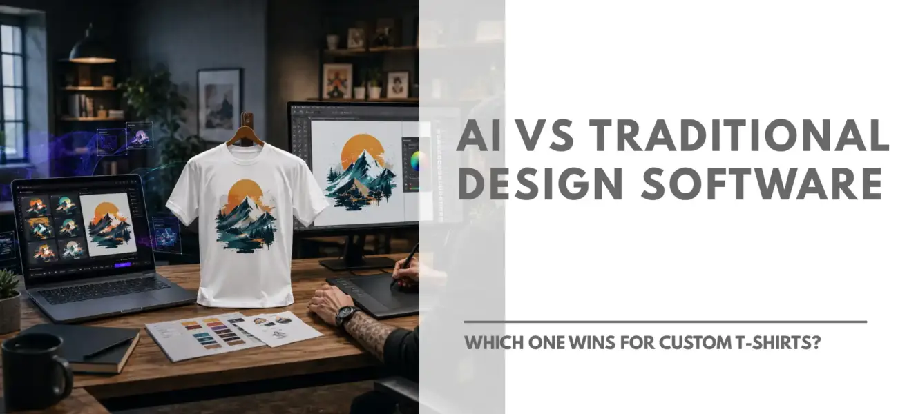 AI vs Traditional Design Software Which One Wins for Custom T-Shirts Featured Image