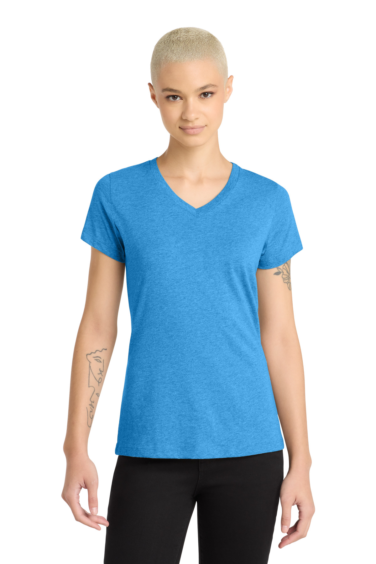 DM1190L_heatheredbrightturquoise_model_front