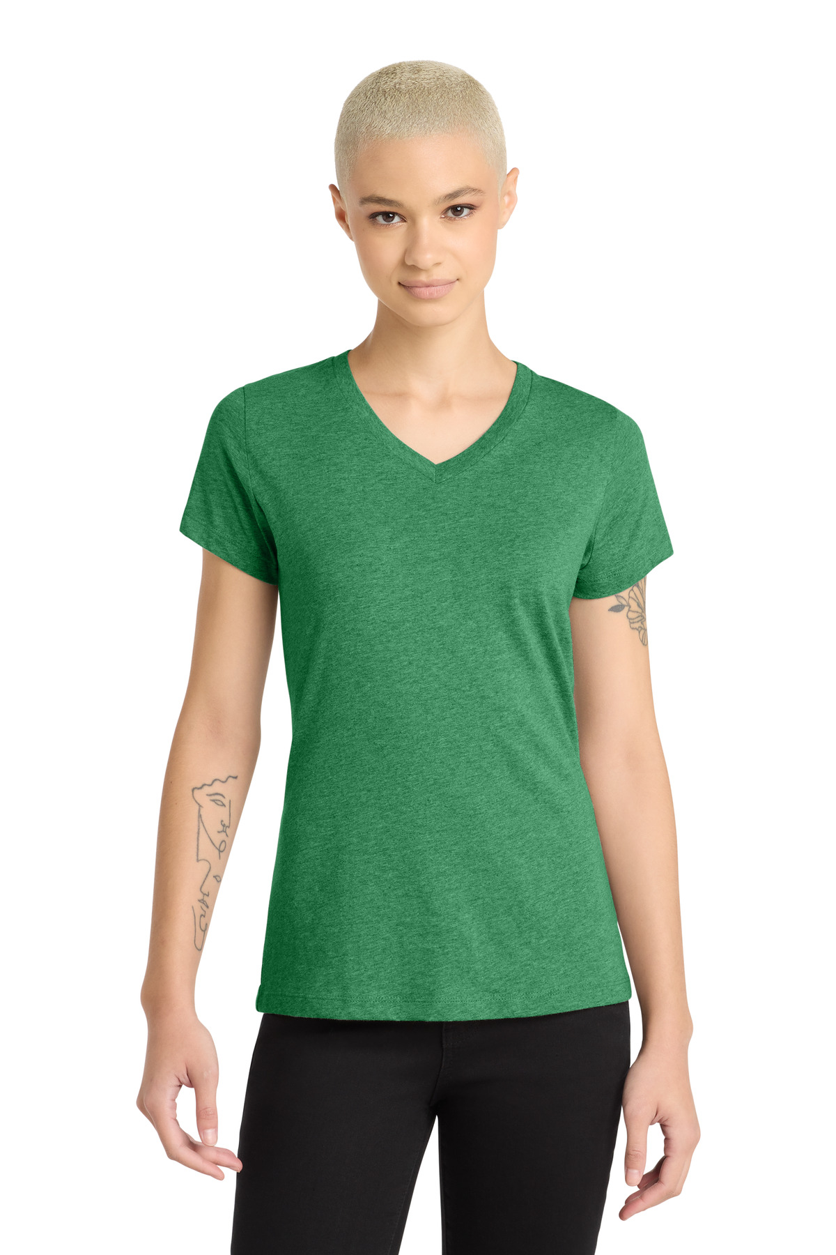 DM1190L_heatheredkellygreen_model_front
