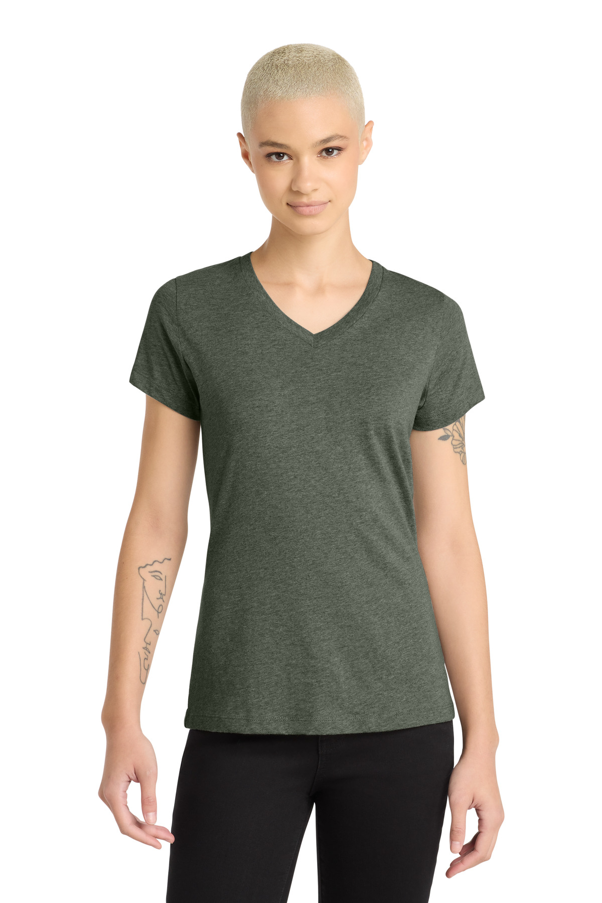 DM1190L_heatheredolive_model_front