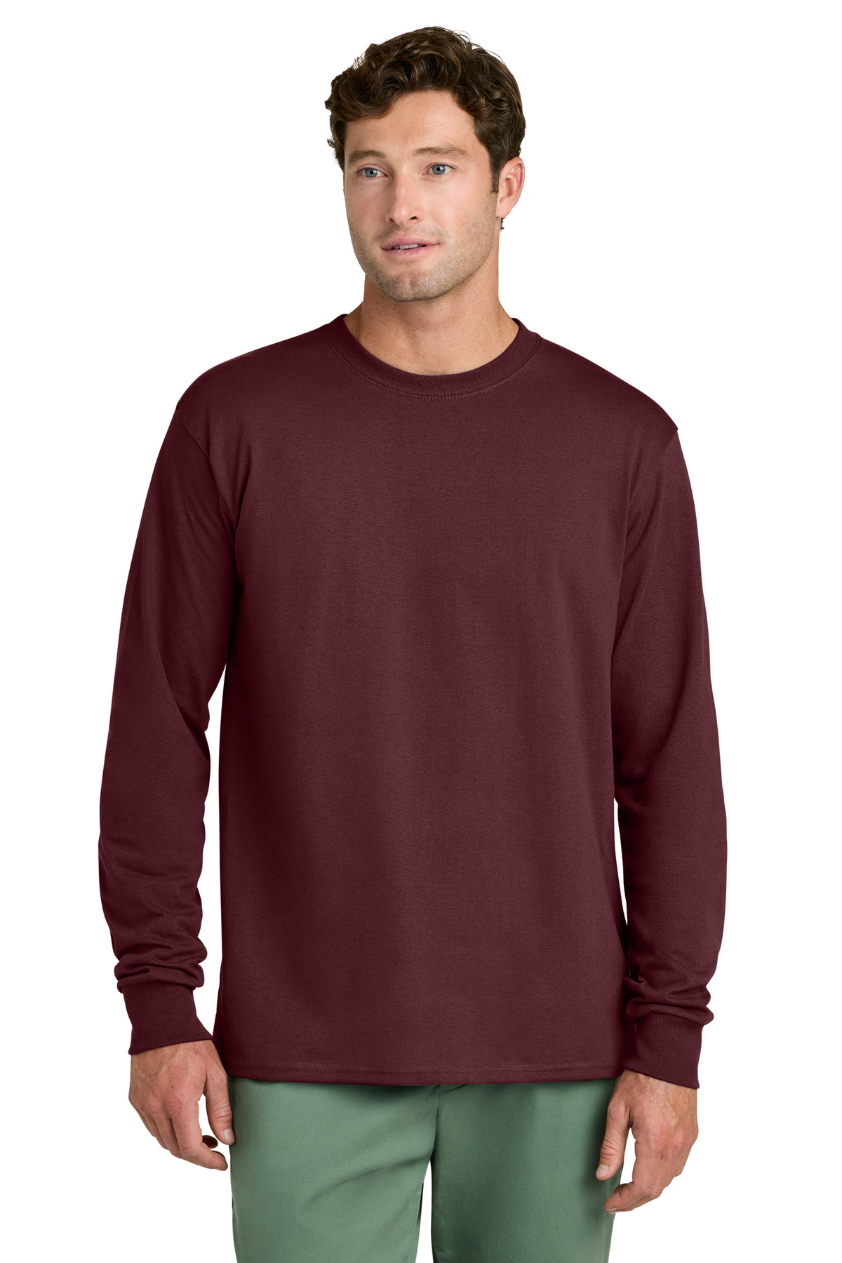 PC54LS_athleticmaroon_model_front